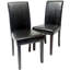 Chaise de style urbain, 2, en bois massif, noir, l 21 po x l 16,5 po x H 35,5 po, facile à nettoyer et revêtement noir