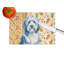 Planche à découper en verre bleu et blanc Old English Sheepdog