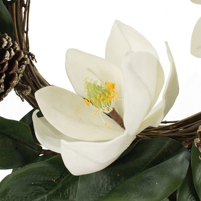 Couronne de magnolia blanc crème 22 po