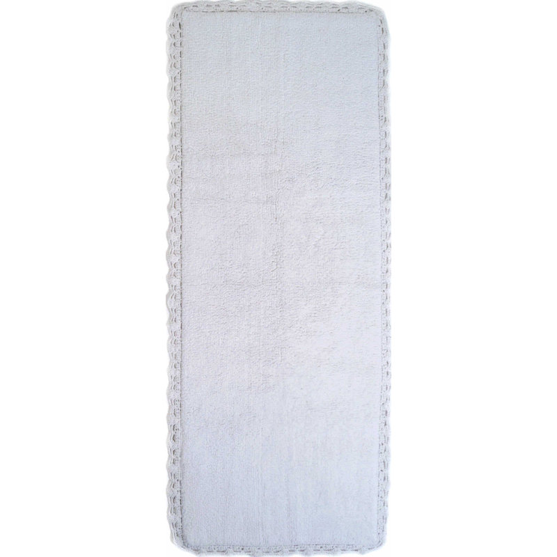 Tapis pour salle de bain réversible 100% coton Fromma, Blanc