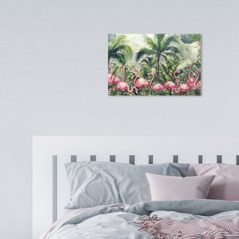 " Doll Memories - Flamingo Tropics " Painting Print, 10" H x 15" W, Wrapped Canvas