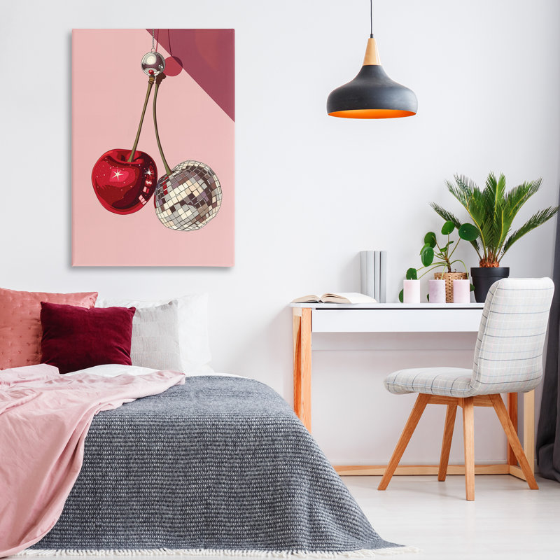 Dazzling Disco Cherries Canvas, design by LSR Design Studio, 45" H x 30" W