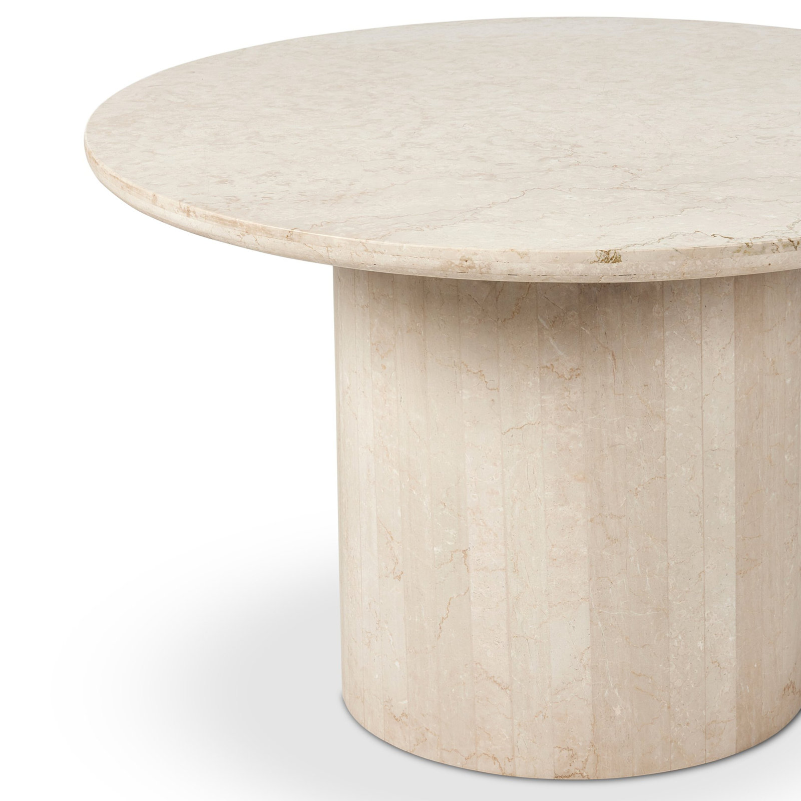 Darrell Round, 30" H x 48" L x 48" W, Beige