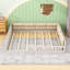 Lit plateforme double tapissier en bois avec garde-corps et coussin-920851826