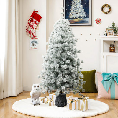 Arbre de Noël artificiel enneigé 5,5 pi