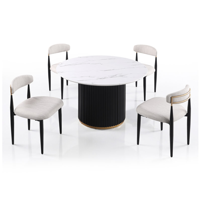 Novato 5-Piece Round Dining Table Set