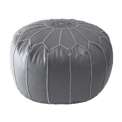 Faux Leather Pouf
