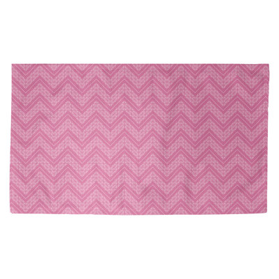 Tapis rose à motif de chevrons Stephenie