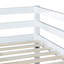 Lit superposé simple au-dessus d'un lit simple avec échelle en bois massif et en bois d'hévéa massif avec plateforme à lattes renforcées, blanc-1792704848