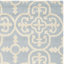 Tapis bleu clair / ivoire en laine touffeté à la main Ame-24824720