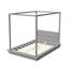 Lit plateforme à baldaquin en bois avec tête de lit-45469357-45469523