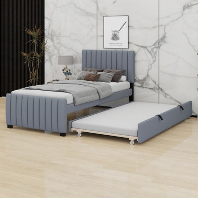 Upholstered Platform Bed With Trundle