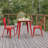 Harewood Square Commercial Indoor/Outdoor Poly Resin Restaurant Table with Steel Frame-797385367-797385361