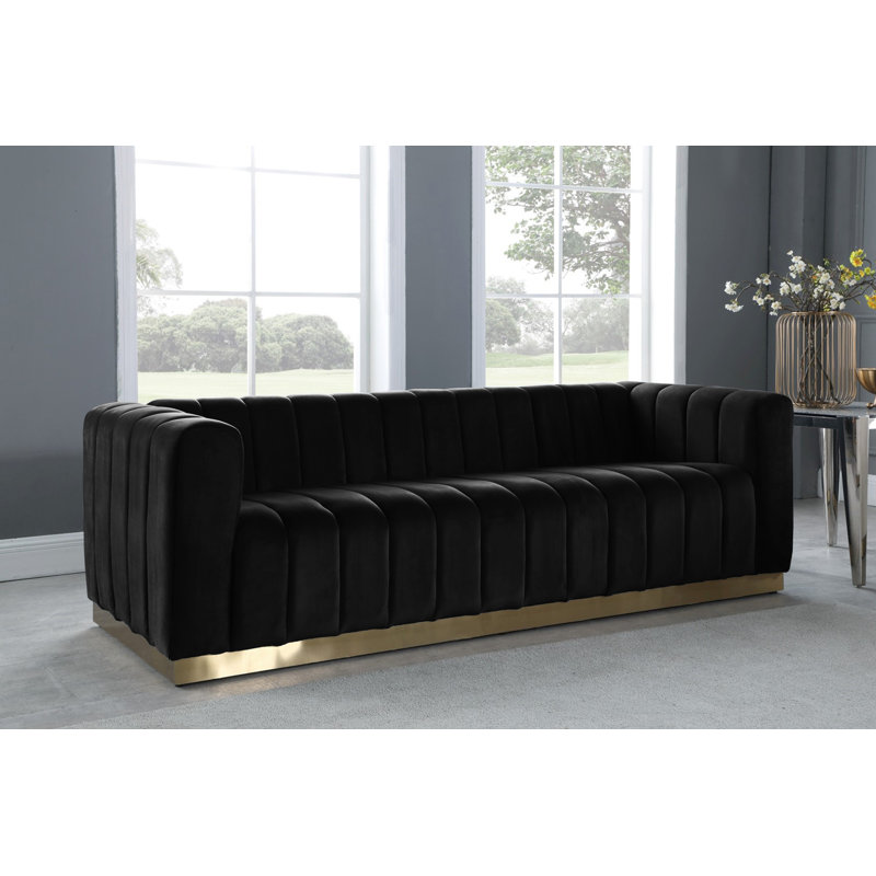 Canapé à accoudoirs tuxedo 86,5 po Tyneside, Noir