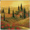 Poppies of Toscano | Woven Tapestry Wall Art Hanging | Golden Italian Sunset over Vineyard Hillsides | 100% Cotton USA Size 53x53