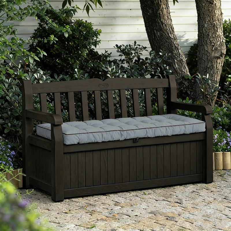 Outdoor 4'' Thick Bench Seat Cushion, 63*20In Waterproof Bench Seat Cushion Replacement, Light Gray