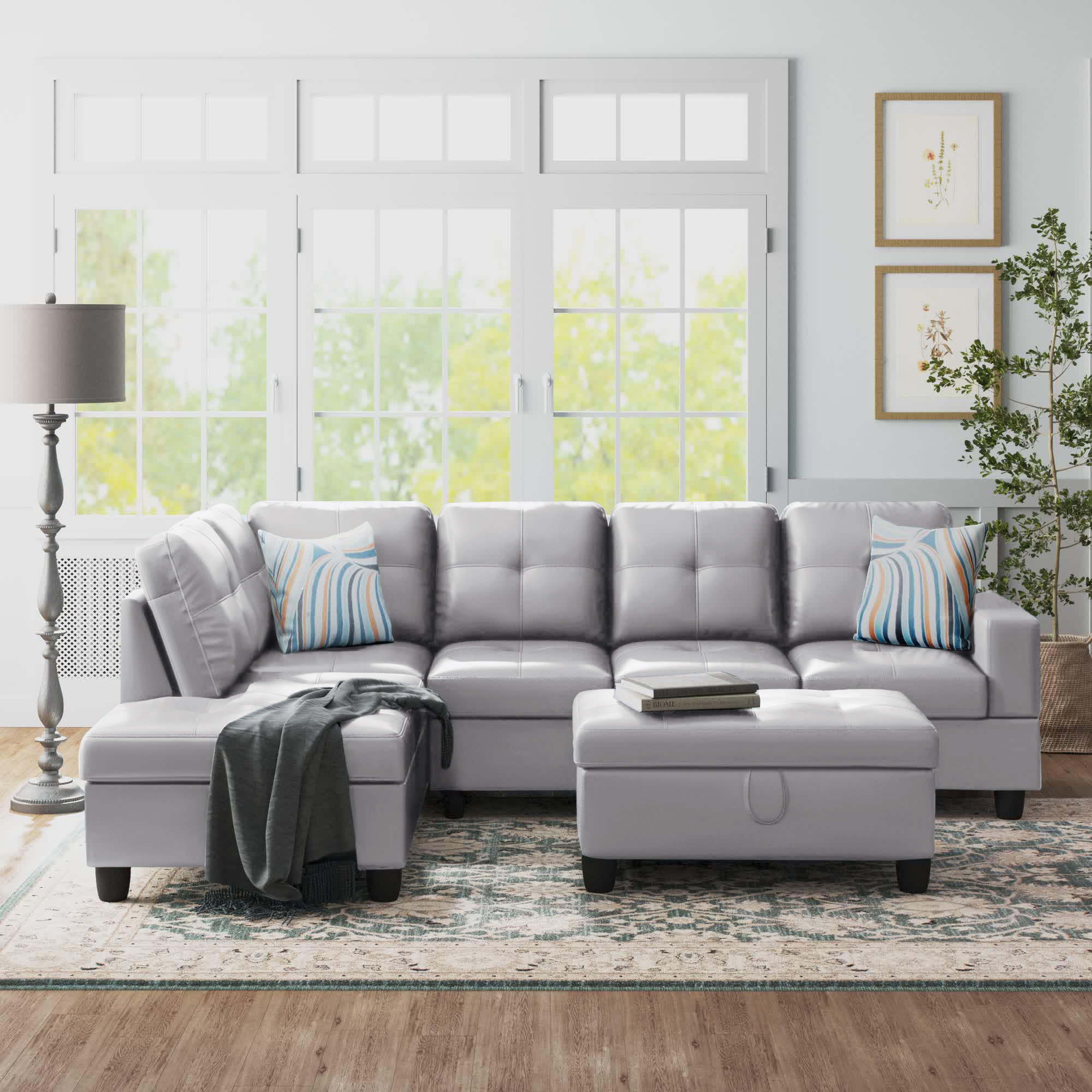 Mercury Row® Brevard 3 - Piece Vegan Leather Sectional & Reviews | Wayfair