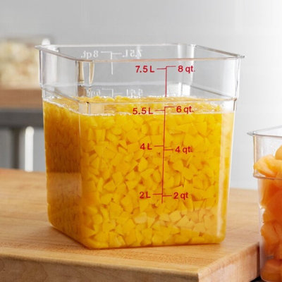 Cambro Camsquares Classic 8 Qt Clear Polycarbonate Food Storage Container – Stackable, Stain-Resistant, NSF Certified For Commercial Kitchens