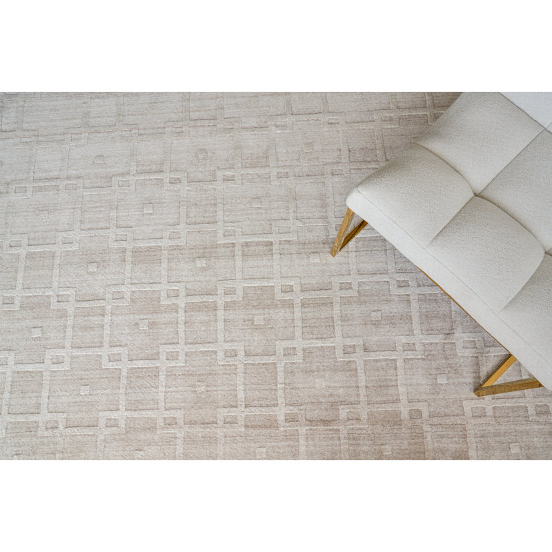 Castelli Geometric Area Rug in Light Beige, Rectangle 9' x 12'