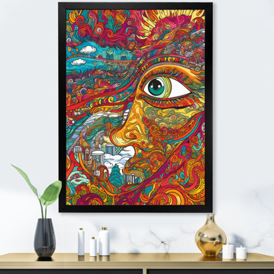 Symbole bouddhiste, yeux du dieu qui voit tout - impression