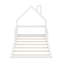 Lit simple pour chambre à coucher avec tête de lit blanche en forme de maison - Tête de lit en bois à utilisation à long terme, pin massif et bois massif, splendide-1834262058-1834262059