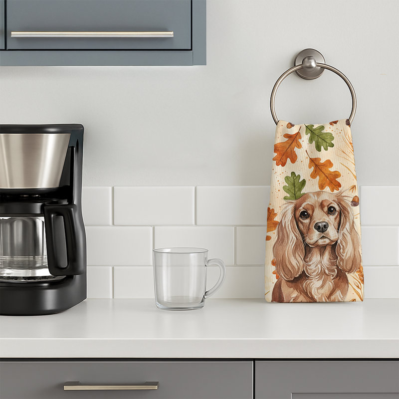 Serviette de cuisine tricolore Sheltie, Épagneul cavalier roux