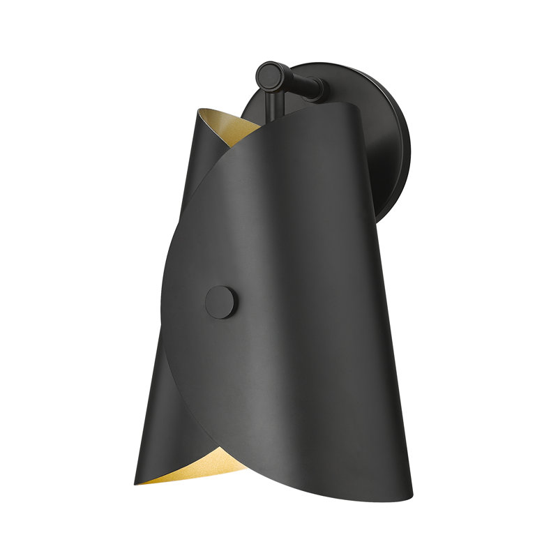 Andreoni 1 Light Wall Sconce in Matte White, Matte Black