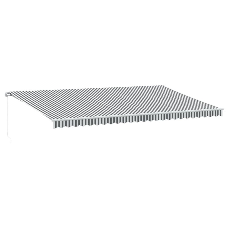Auvent rétractable vidaXL, Gris anthracite / blanc, À rayures