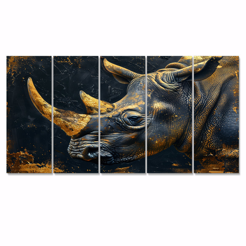 Manoel - Rhinoceros, ensemble d'art mural sur toile, H 28 po x l 60 po