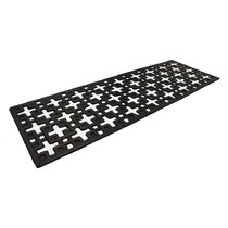 Rubber-Cal Coin-Grip Commercial Rubber Step Mat - 2 Sizes Black 10x36