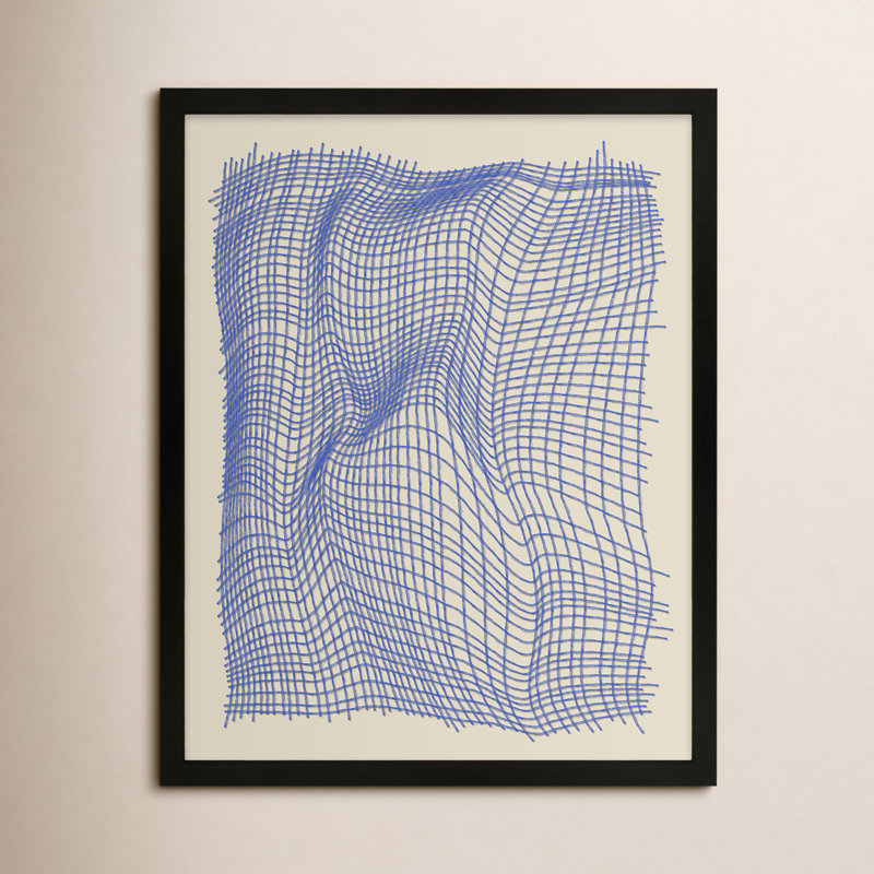 Nets 1 par Jacques Pilon - Art mural encadré, Papier avec cadre noir simple, H 25 po x l 20 po x P 1,25 po