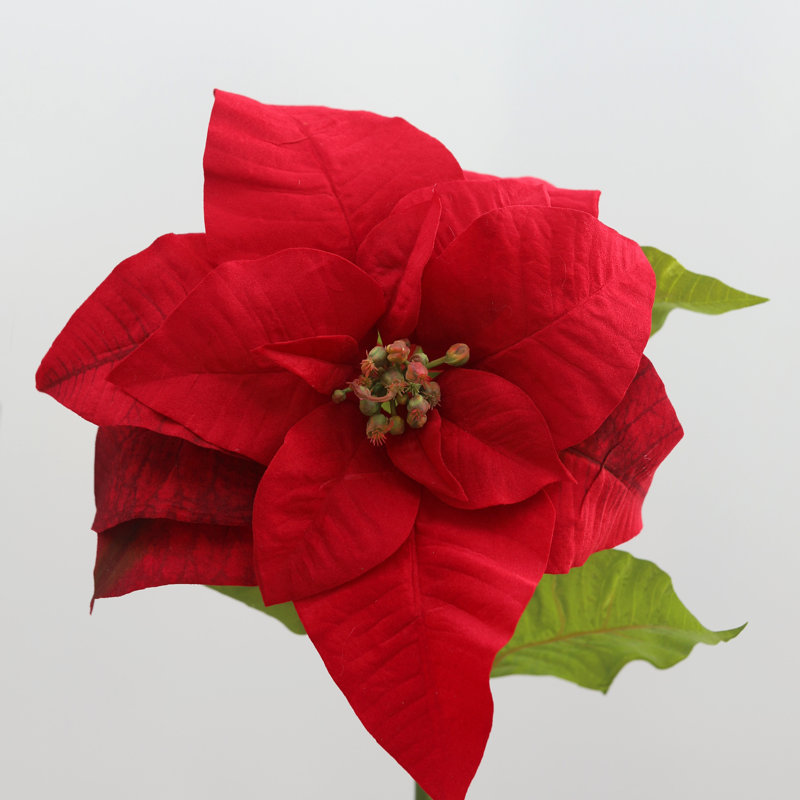 Poinsettia Faux Floral, Red