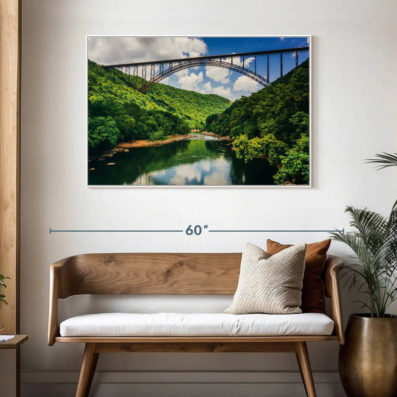 Pont New River Gorge, Cadre flottant blanc, 46 po x 31 po