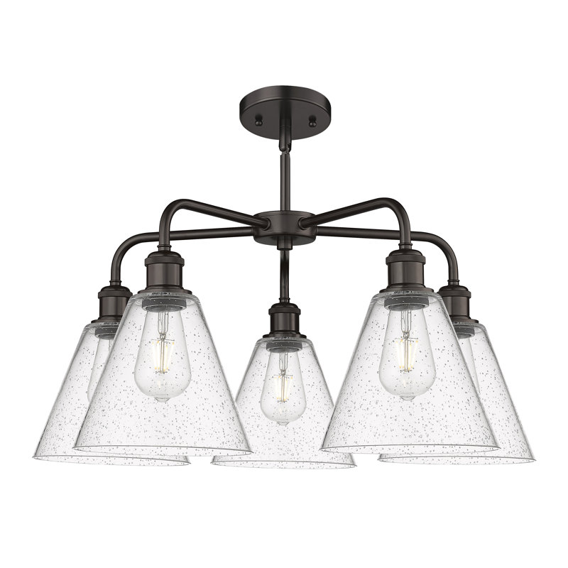 Lustre conique à 5 lumières Mallery, Noir mat