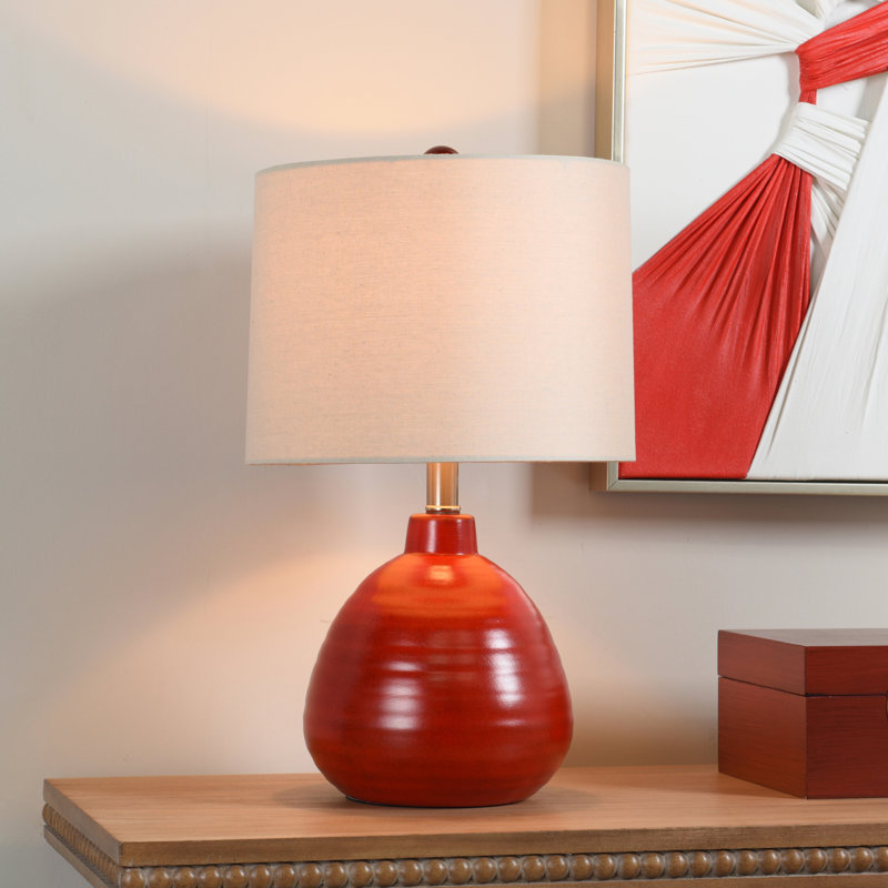 Alverez 21" Ceramic Table Lamp, Apple Red