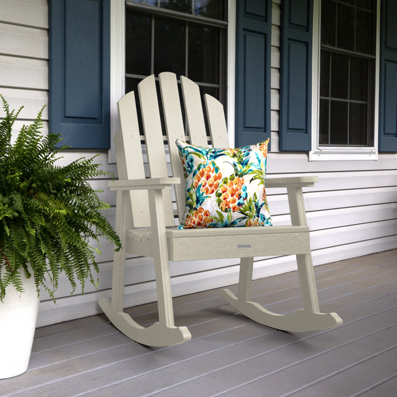 Chaise berçante d'extérieur en plastique Rialto, Blanc délavé