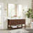 Chapdelaine 60" Double Bath Vanity in White Grain Composite Stone Top-749225647