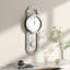 Mirrored Wall Clock with Crushed Diamond Inlay & Decorative Pendulum – 80cm Glam Design
