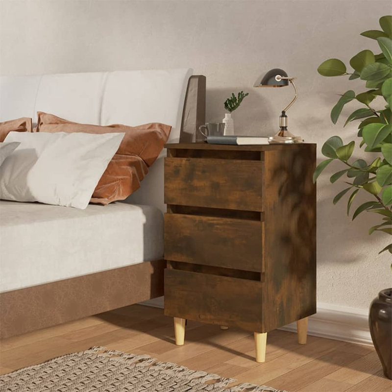 40cm W Bedside Table, Smoked oak