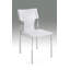 Ensemble de quatre chaises d'appoint en métal et cuir blanc et argent-117969952