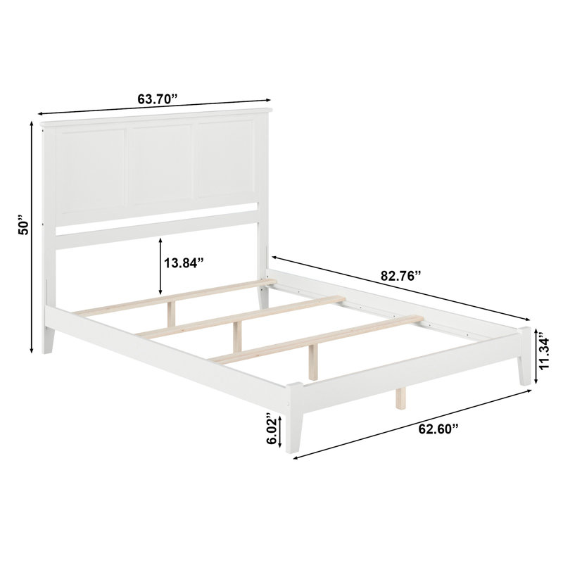 Troutville Solid Wood Standard Bed, Queen, White