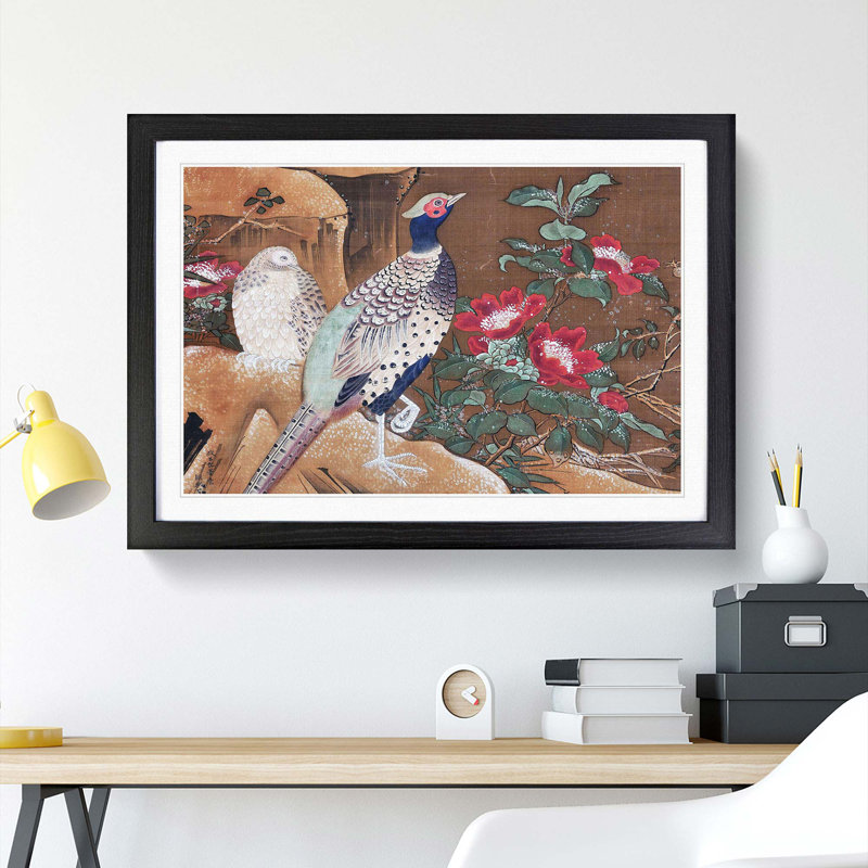 Pheasant by Ogata Tomin - Picture Frame Painting Print, 27cm H x 36cm W x 2cm D, Black Framed
