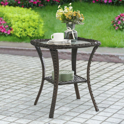 Tonry Glass Outdoor Side Table by Winston Porter