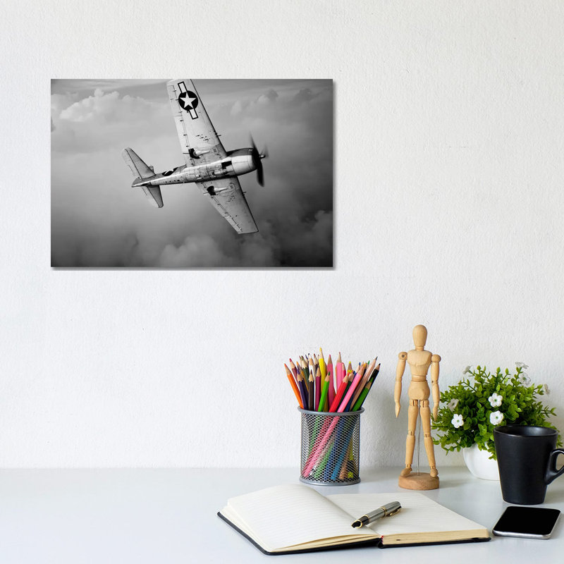 A Grumman F6F Hellcat Fighter Plane In Flight II by Scott Germain - Wrapped Canvas Print, 20.32 cm H x 30.48 cm W