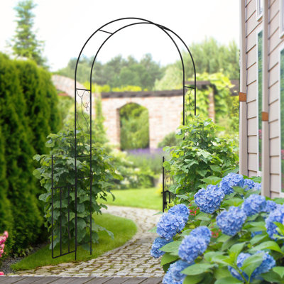 Arche de jardin en métal avec barrière Outsunny 7,5 pi