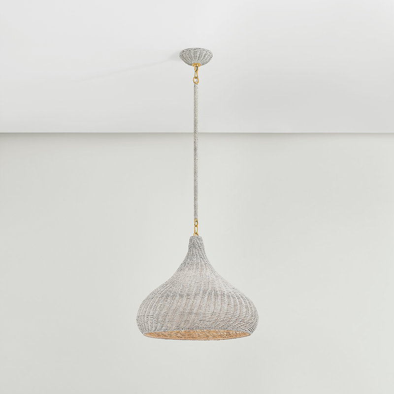 Hampstead Pendant in Aged Brass, 15 W, 17.75" H x 20" W x 20" D