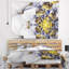 Tapisserie florale florale or et blanche-28486064