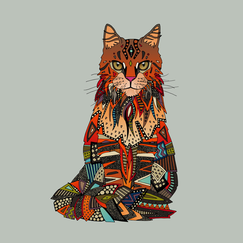 Maine Coon Cat Mercury - impression, Toile tendue, H 12 po x l 12 po, Non