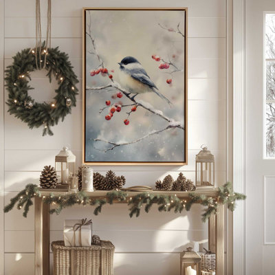One Winter Songbird Canvas Art Print