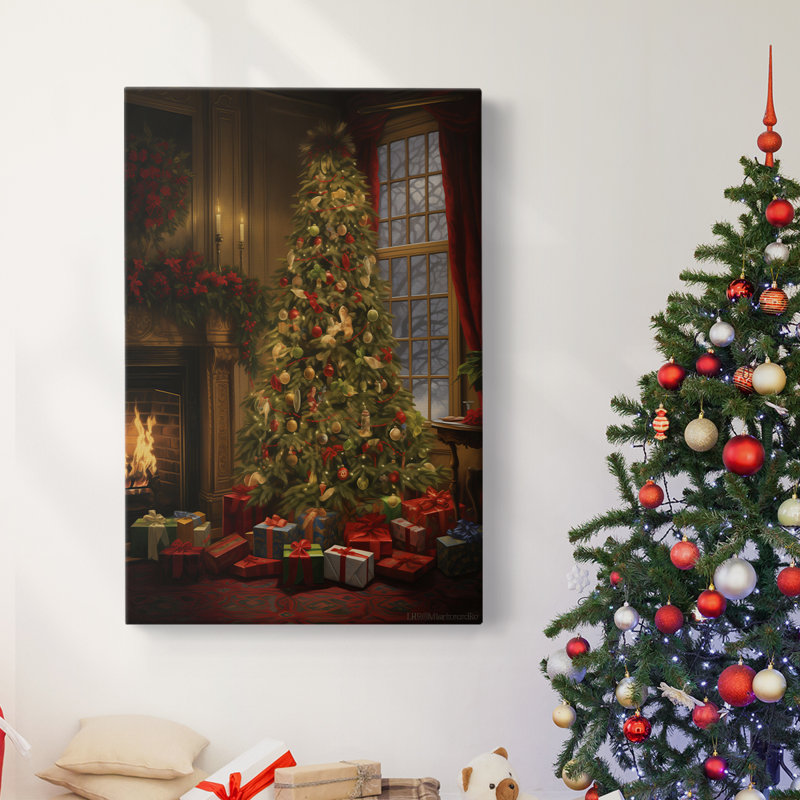 Art des Fêtes de Noël - Toile tendue avec châssis DCLVII, H 36 po x l 24 po